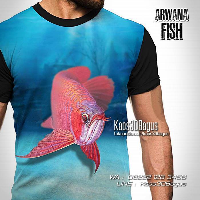 Kaos 3d Bagus Kaos Arwana Fish Kaos Ikan Arowana Kaos