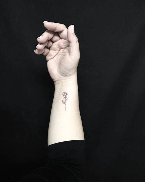 By Jing, done at Jing’s Tattoo, Queens.... flower;jing;small;micro;line art;tiny;rose;ifttt;little;nature;wrist;minimalist;illustrative;fine line
