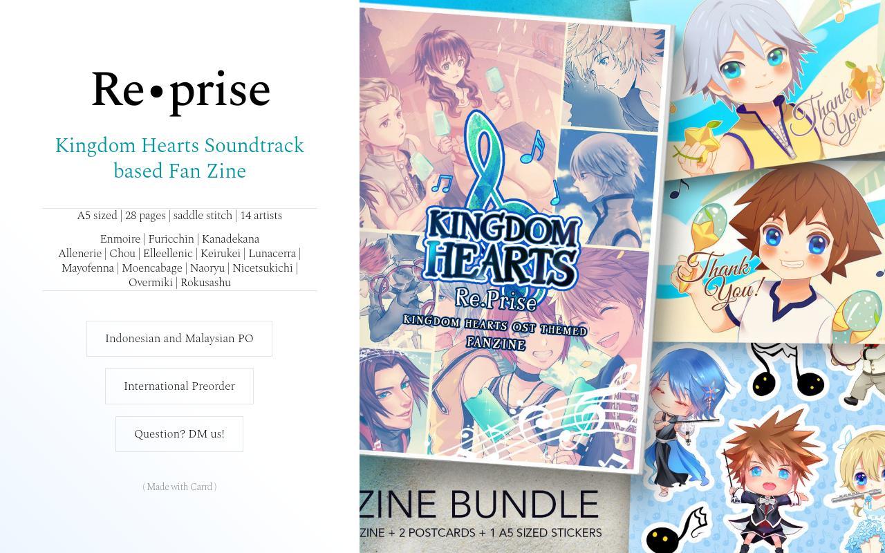 keirukei:  Pre-order Kh reprise zine at link below:KH Reprise Fanzine