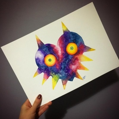 Nintendo Galaxy Watercolor Paintings made by Iris Lim