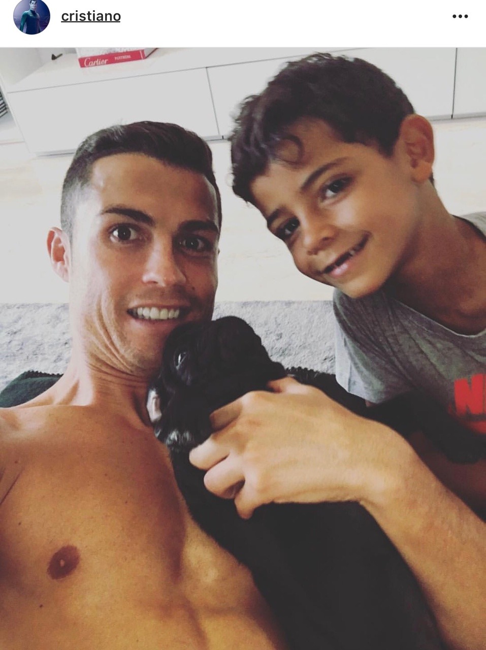 Chichahoe Cristiano And Junior With Their New Dog Images, Photos, Reviews