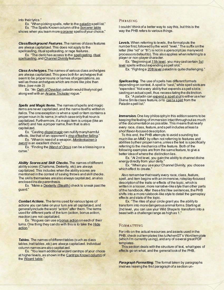 DnD 5e Homebrew — PHB Style Guide by Anathemys