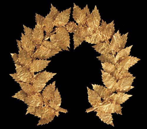 archaicwonder:Greek Gold Wreath of Oak Leaves and Flowers,...