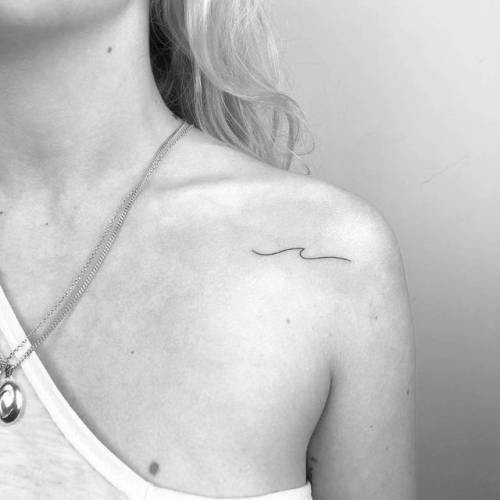 Fine Line Wave Temporary Tattoo - Etsy