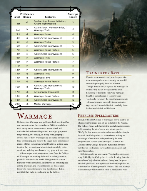 dnd-5e-homebrew:Warmage class by The Middle Finger of VEcna