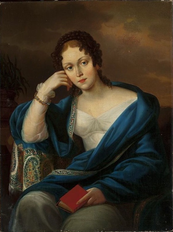 Portrait of a Woman (c.1824). Józef Oleszkiewicz (Polish-Lithuanian, 1777-1830). Oil on canvas. National Museum, Warsaw.
Oleszkiewicz, known for his portraits, here depicts a lady posing for the painter while holding a book, partially open, to...