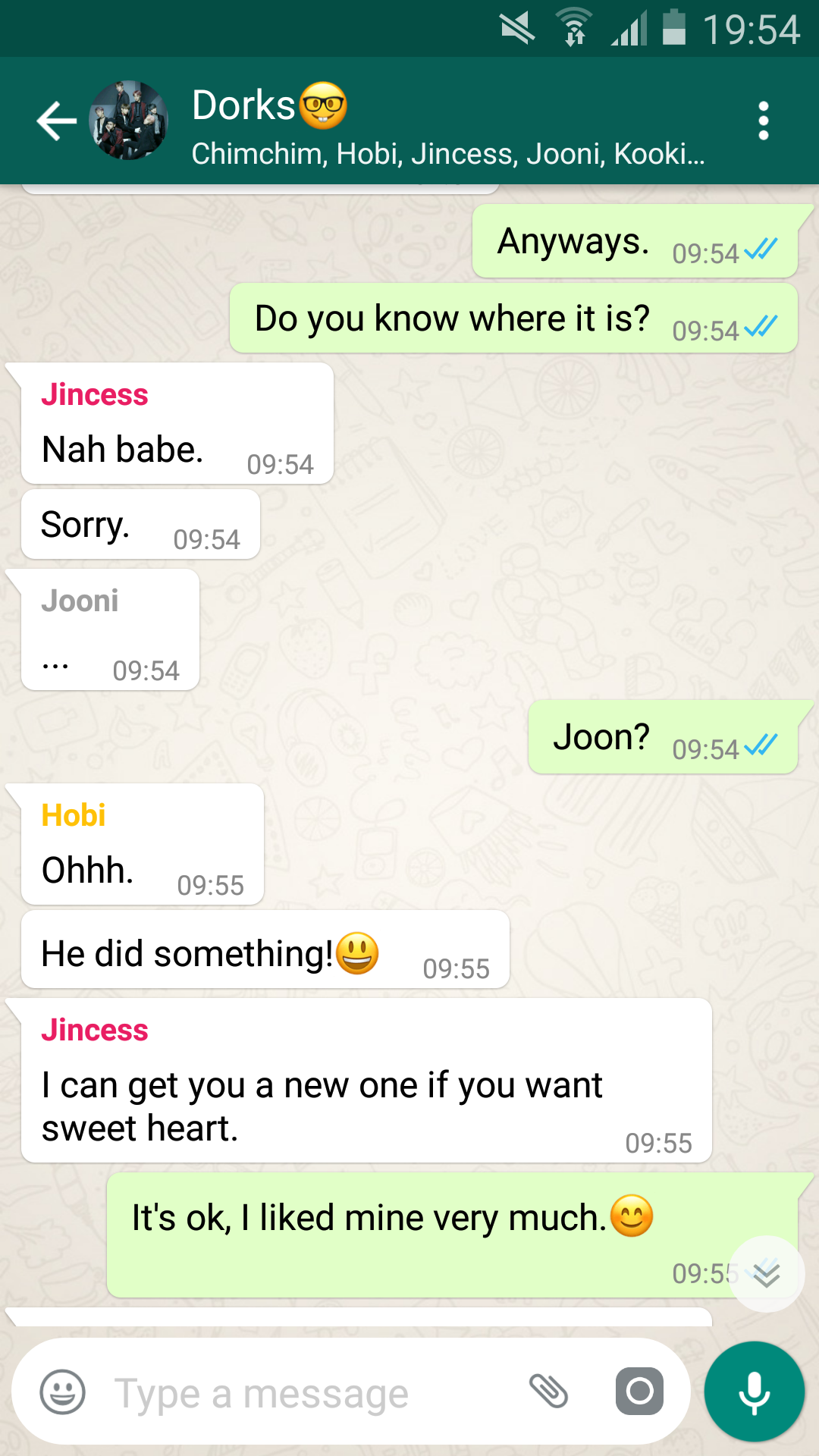 Bts scenarios. — A cute group chat with the boys. This was a...