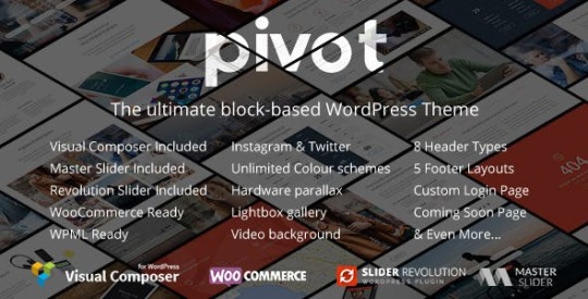 Pivot v1.4.26 – Responsive Multipurpose WordPress Theme Nulled