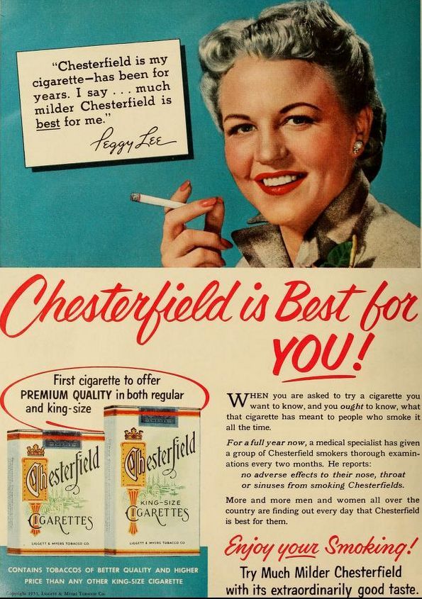 Buy Chesterfield Cigarettes - Vintage Cigarettes Posters