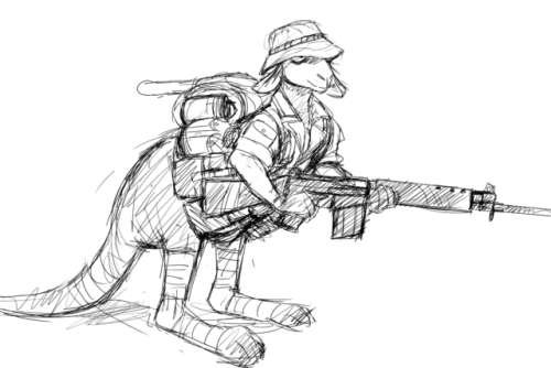anthro furry kangaroo stedilnik vietnam war fn fal australian
