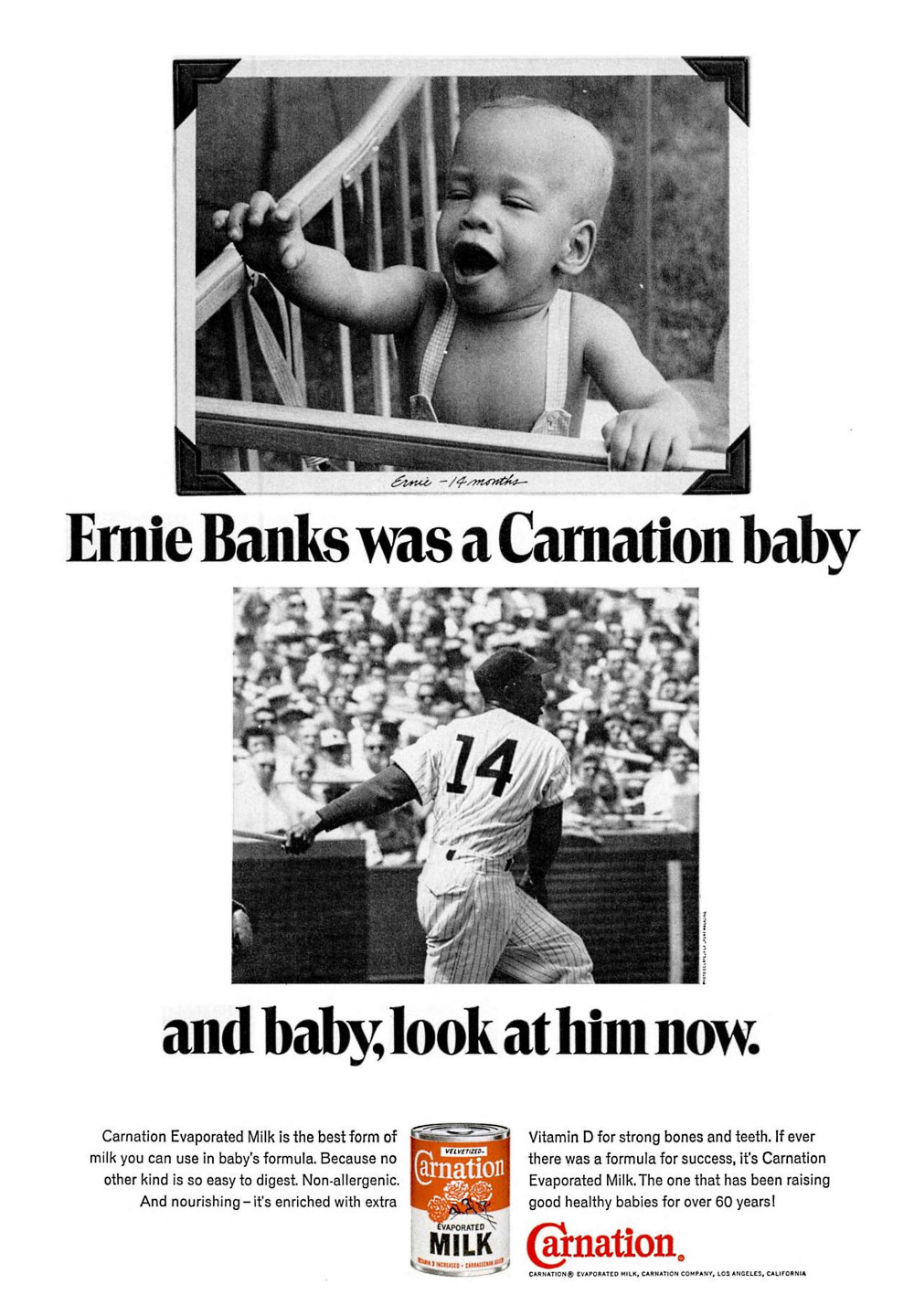 Carnation Evaporated Milk featuring Ernie Banks - 1970