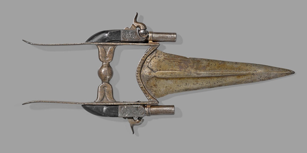 Victorian Swords — A Mughal Katar with Integral Pistols, 19th Century...