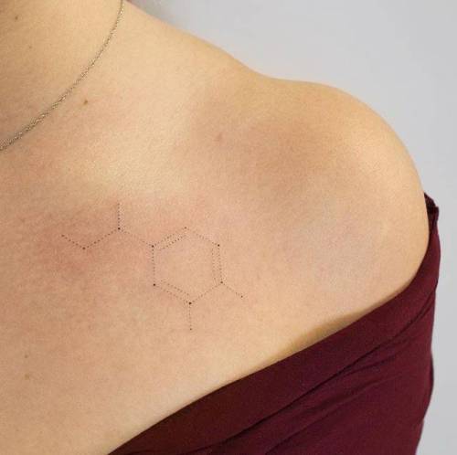 By Lindsay April, done at Twin Oaks Tattoo, Toronto.... small;single needle;norepinephrine;chest;science;tiny;ifttt;little;lindsayapril;chemical structure