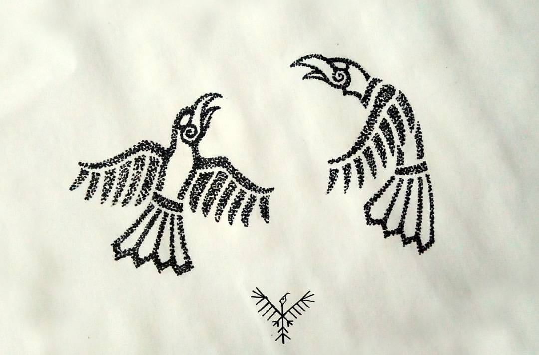 Odin S Ravens Wrists Tattoo Design Drawing Sketching Doodle Illustration Linework Blackandwhite Black Tattoo Design Drawings Norse Tattoo Raven Tattoo