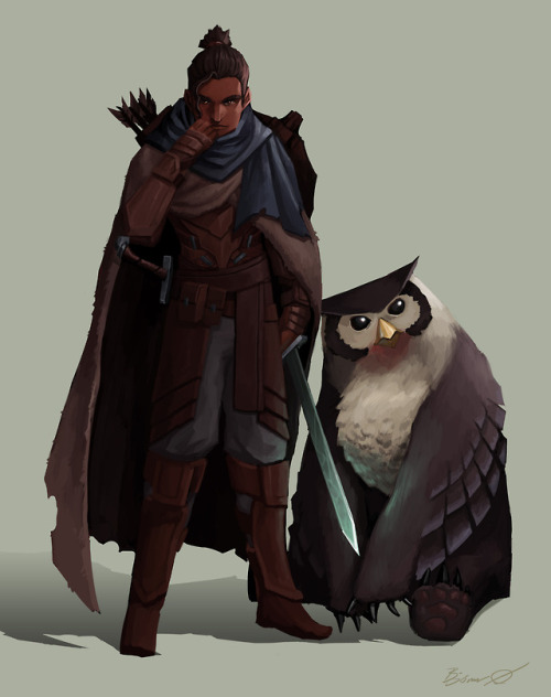 onetruebears:Ronald with his Owlbear companion.Commission 5/5