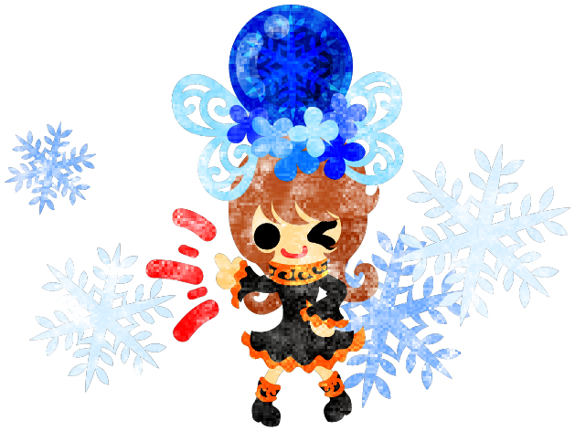 フリーのイラスト素材 冬と女の子の可愛いイラスト 不思議な雪の冠 Free フリー素材のatelier B W 加工 印刷 商用利用可能