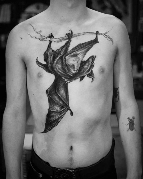 Big Bat Tattoo on Chest | Best Tattoo Ideas Gallery