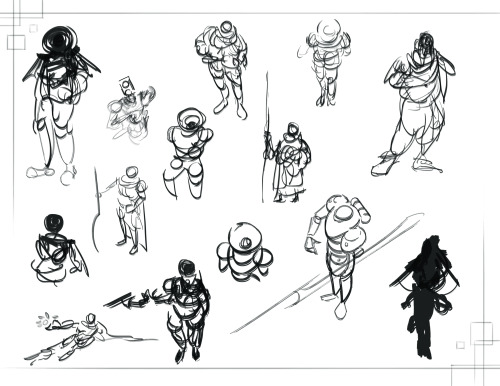 Character and figure studies for my Concept Art class.