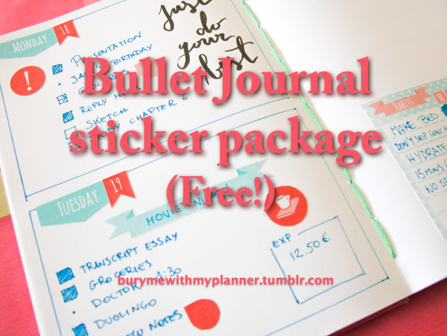 free bullet journal printable stickers package