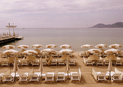 landscape beach sand umbrella armchair summer vintage sea