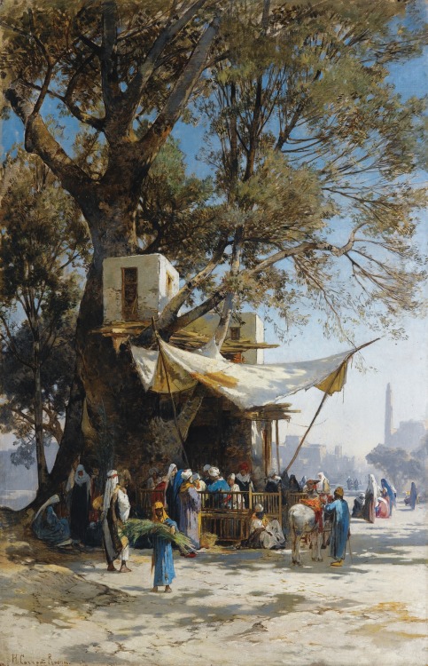 Hermann Corrodi (1844-1905) - Oriental market, oil on canvas, 100 x 65,5 cm.