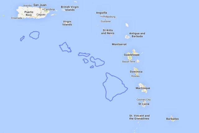 The Hawaiian Islands Relative To Puerto Rico And Maps On The Web   Tumblr Mwow20Bzs31rasnq9o1 640 