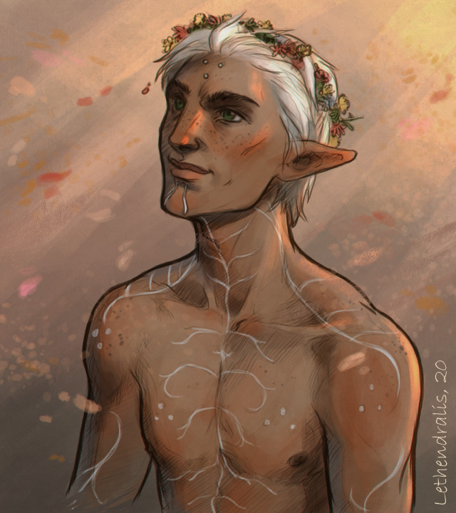 It’s an utterly unoriginal idea, I know, but I really wanted to doodle this for myself. I hope that happy Fenris in a flower...