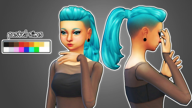 pastel-sims: Shaved Ponytail ♥ New Hair Mesh! ... | love 4 cc finds