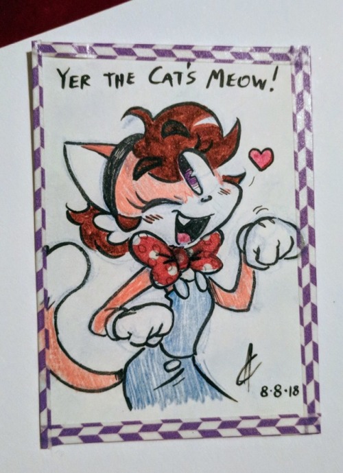 Art trading card of Sarah for #NationalCatDay!