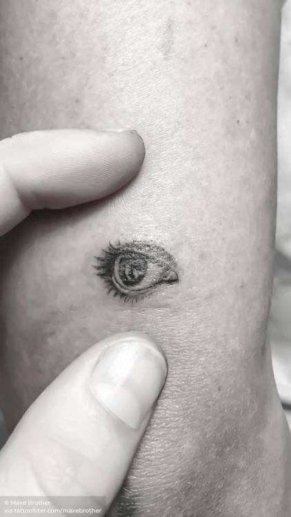 By Maxe Brother, done in Sydney. http://ttoo.co/p/30268 good luck;anatomy;single needle;micro;eye;facebook;forearm;twitter;maxebrother;other