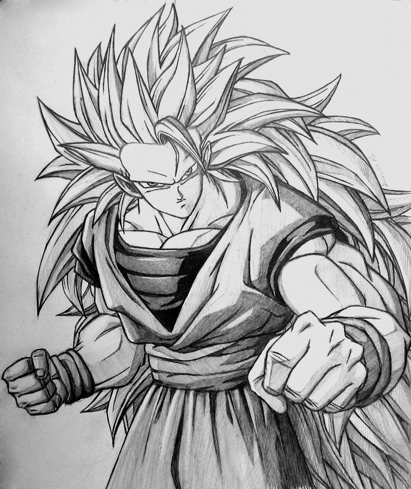 Animation Block — Epic goku in super Saiyan 3 drawing 😙😙😙😙