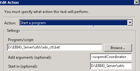 Windows Task Scheduler for Cleo Clarify Server suspending