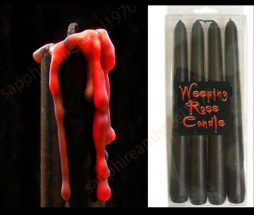 dalepod:goth-shopping:Weeping Rose Candles☽Spooky finds...