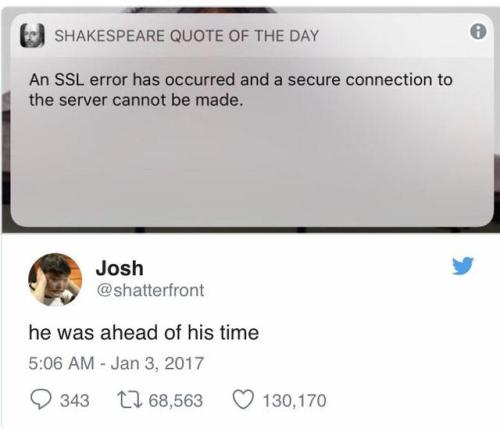 Shakespeare was ahead of his time…