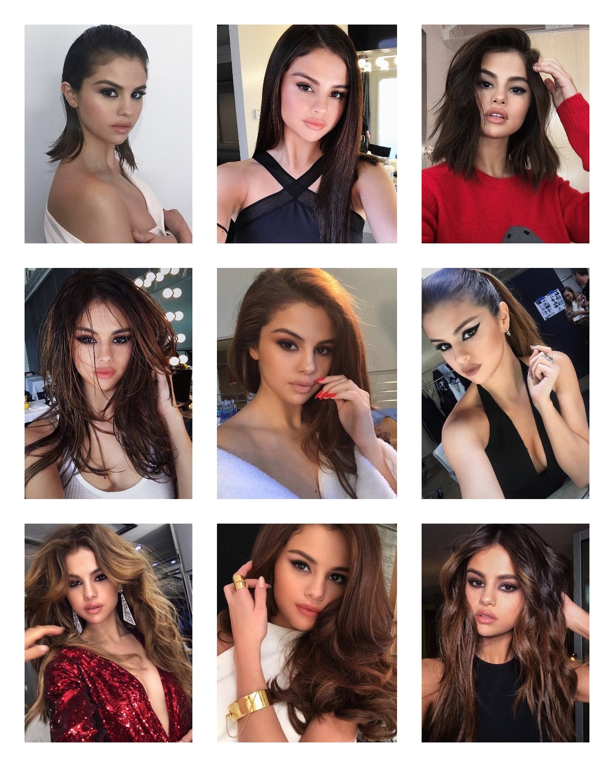selena gomez selfie collage