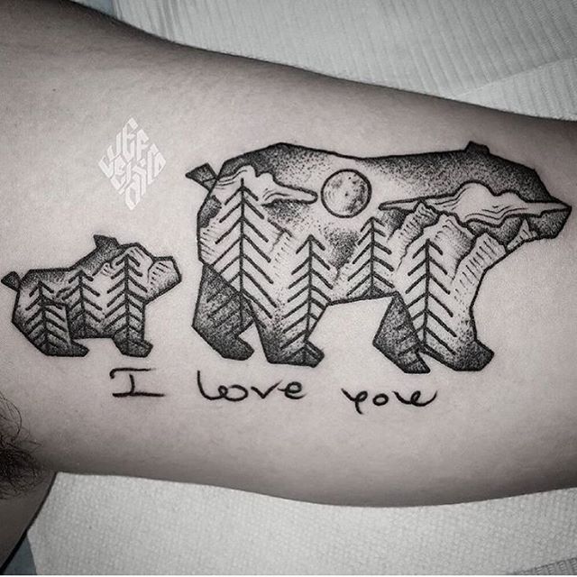 Mama Bear And Baby Bear Tattoo