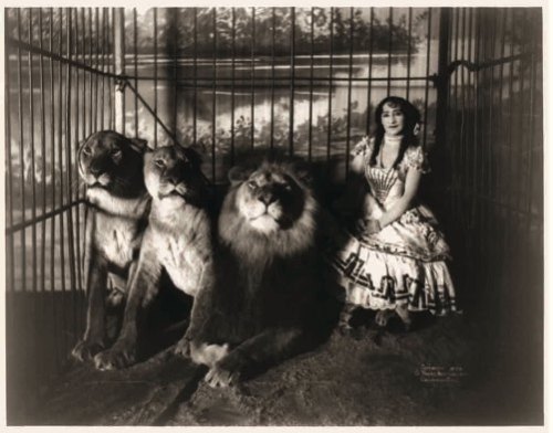 lion tamer vintage photo