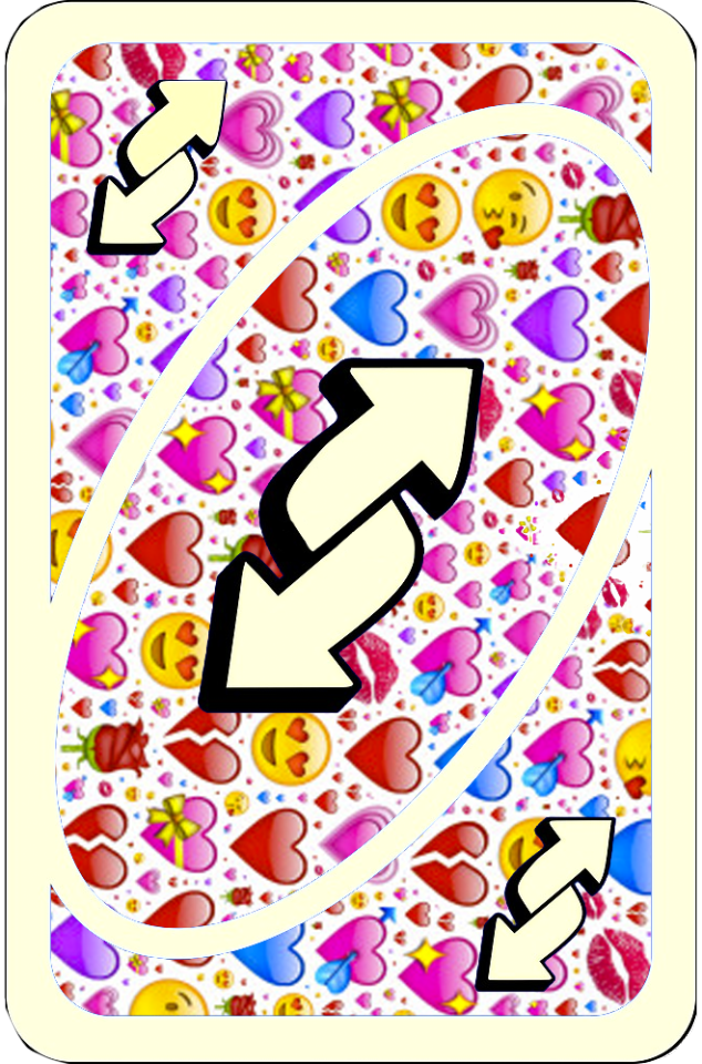 Uno Reverse Card With Hearts.