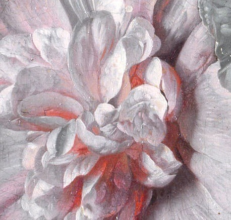 nataliakoptseva:Jan van Huysum - Hollyhocks and Other Flowers in...