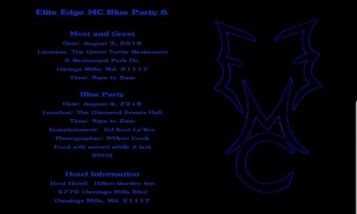 Come out and party with Elite Edge MC at our Blue Party Part 6,...