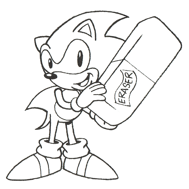 The Video Game Art Archive - Sonic artwork from ‘How to Draw Sonic