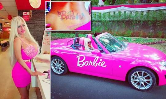 bimboporn4mybf: barbieofindonesia:  A bit of Dailymail Media  ‘The Real Asian Barbie’ shows off her surgically-enhanced features  The other real Barbies don’t drive a pink convertible. 