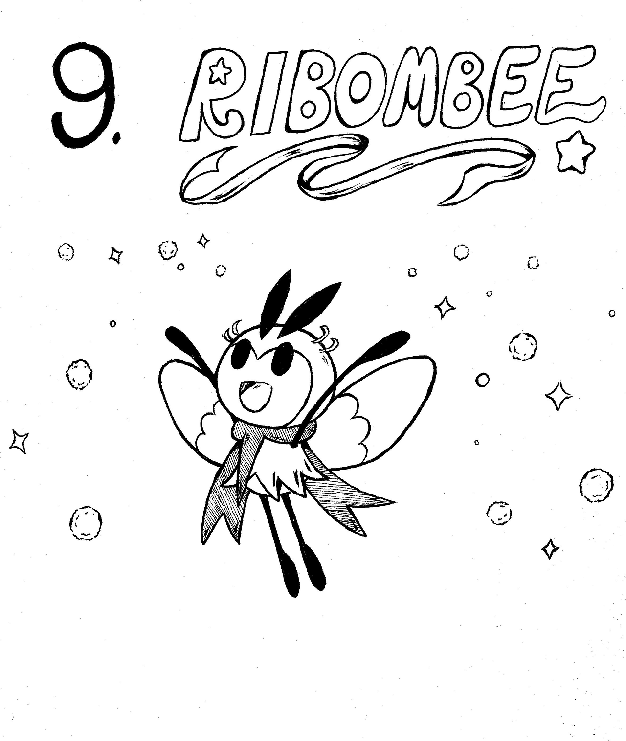 color pages ribombee pokemon