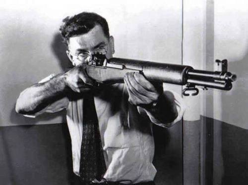 warhistoryonline:John Garand and his rifle (Rifle, Caliber...