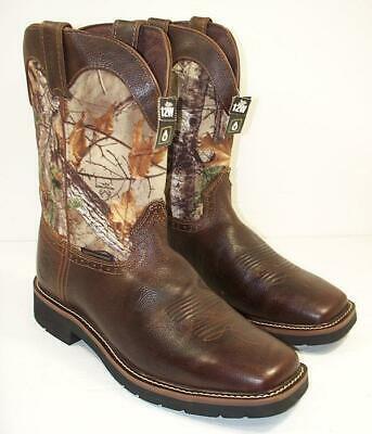 justin men's waterproof composite toe camo work boots