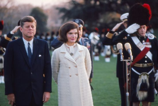 John F. Kennedy and Jacqueline Kennedy stand on... - Everything Kennedy
