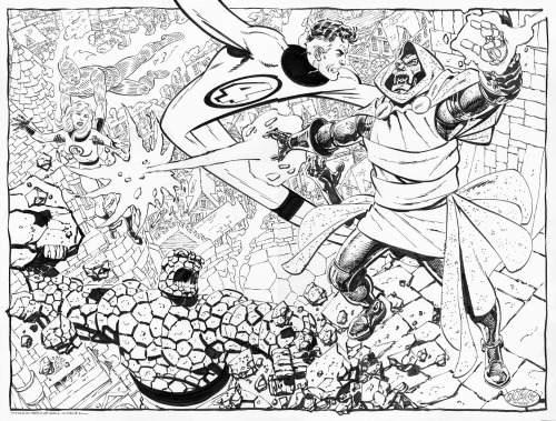 Fantastic Four Vs Doctor Doom Commission By John John Byrne Draws 