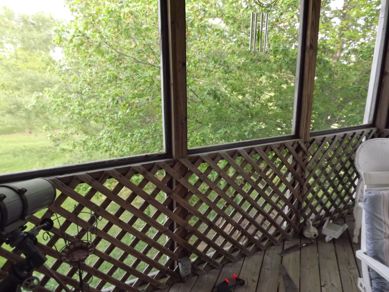 Forsythia Hill - Lattice Panel Porch Railing DIY Makeover Project.