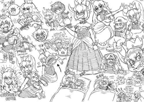 haniwahead:Bowsette doodles v2I like how the Bakugo and hinge...