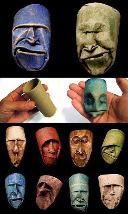 thefabulousweirdtrotters:Toilet paper roll sculptures by Junior...